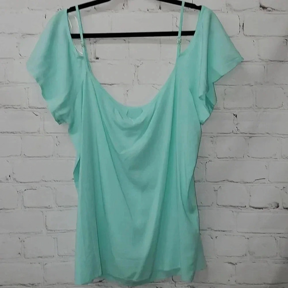 Southetn Tide Flounced Cold-Shoulder Top Color Offshore Green Size XL NWT - Picture 6 of 10
